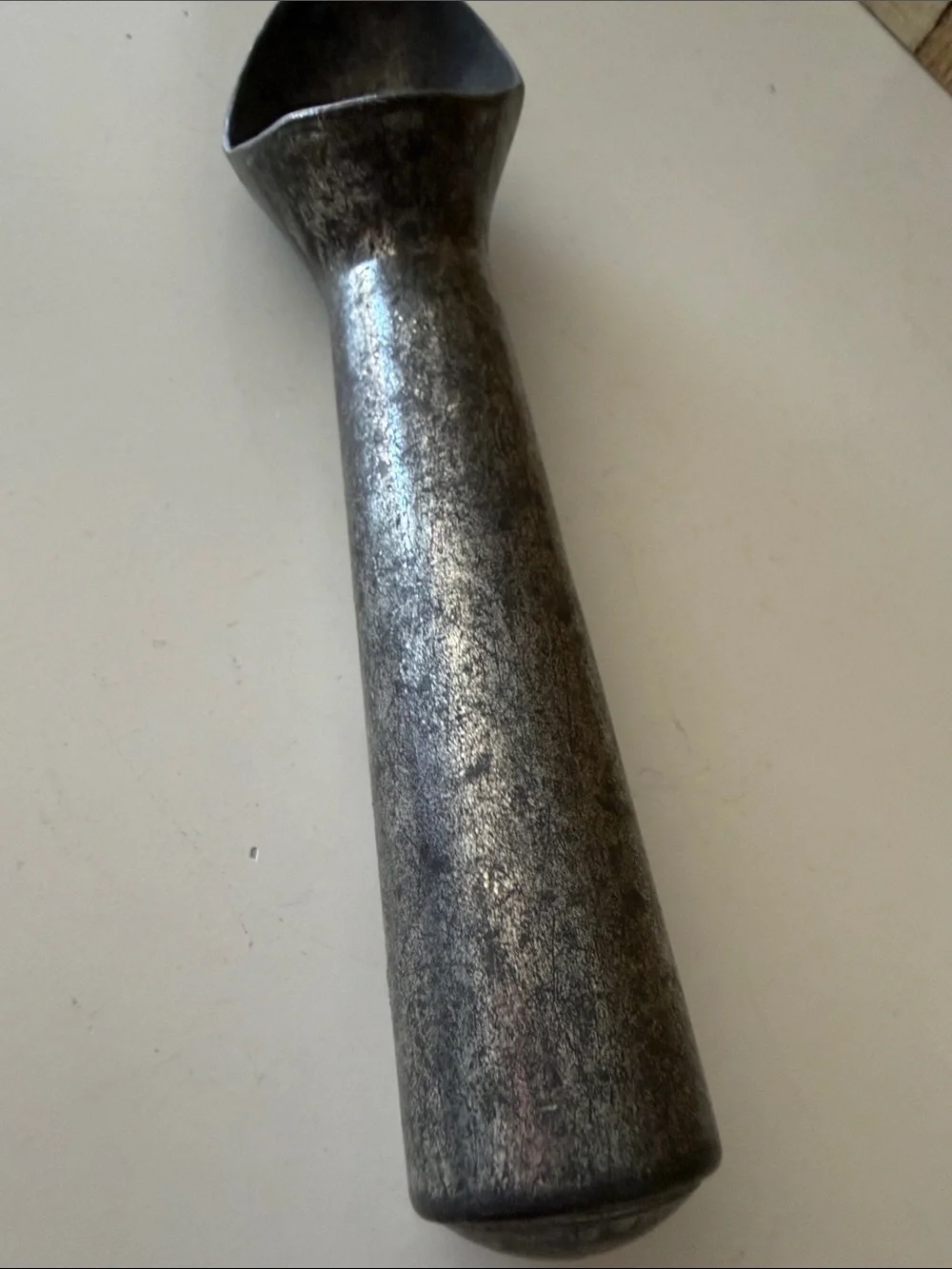 Vintage Aluminum Primitive Metal Ice Cream Scoop